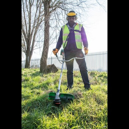 Webb 33cc 25cm (10") Straight Shaft Cow Horn Handled Petrol Brushcutter - plants - express.com