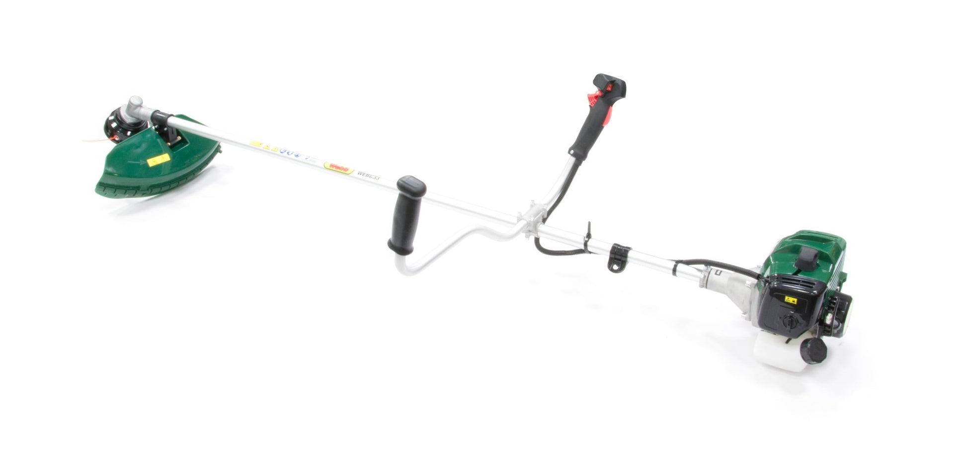 Webb 33cc 25cm (10") Straight Shaft Cow Horn Handled Petrol Brushcutter - plants - express.com