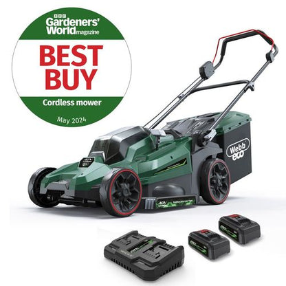 Webb 40V (2 x 20v) 43cm (17") Cordless Rotary Lawnmower (2 x 4AH Battery & Charger) - plants - express.com