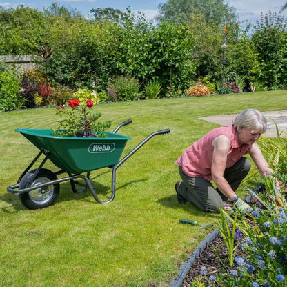 Webb 90 Litre Poly Body Wheelbarrow with Puncher proof Wheel (150Kg Capacity) - plants - express.com