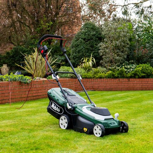 Webb Supreme 37cm (15") Electric Rotary Lawnmower with Rear Roller - plants - express.com