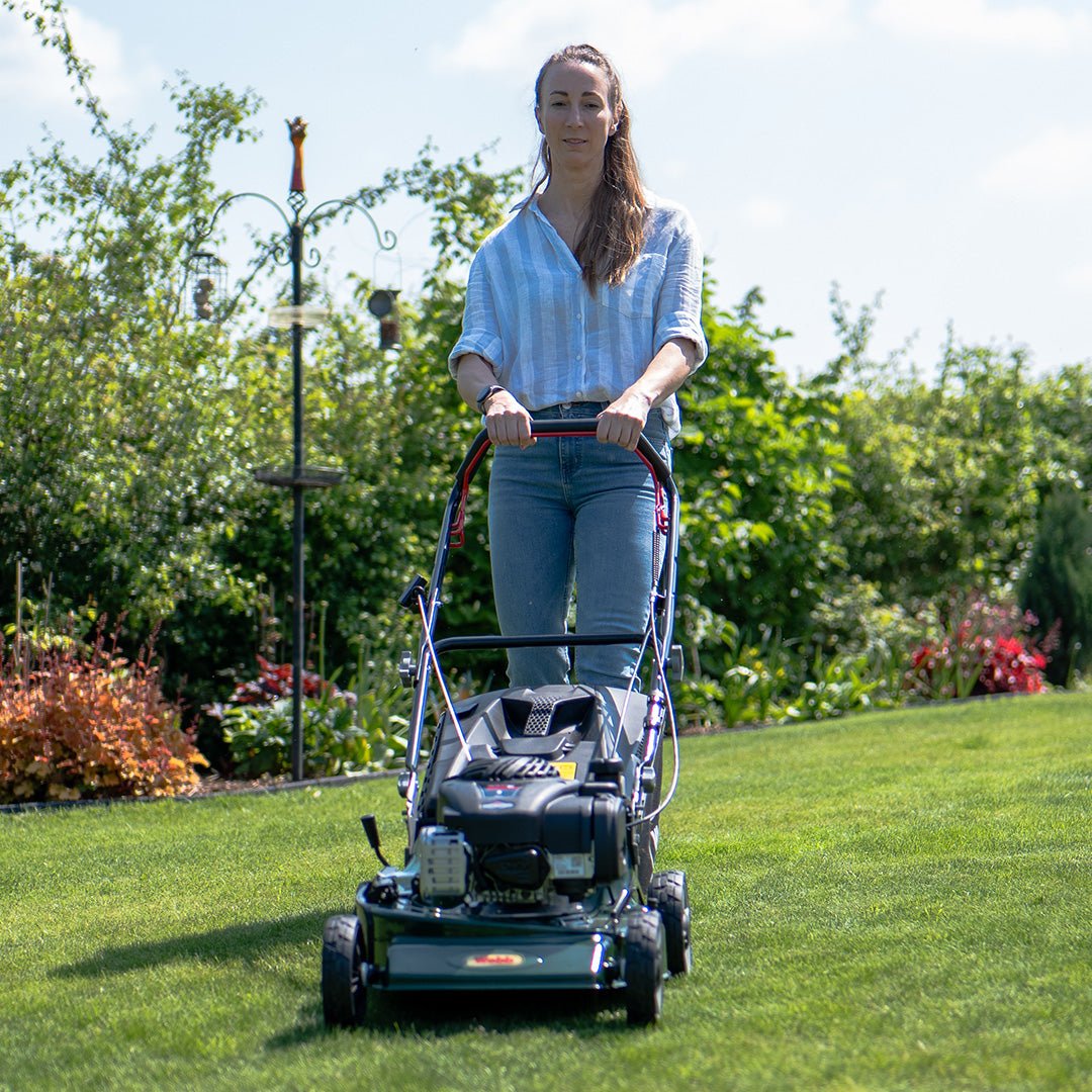 Webb Supreme 46cm (18") Self Propelled High Wheel Petrol Rotary Lawnmower Briggs & Stratton - plants - express.com