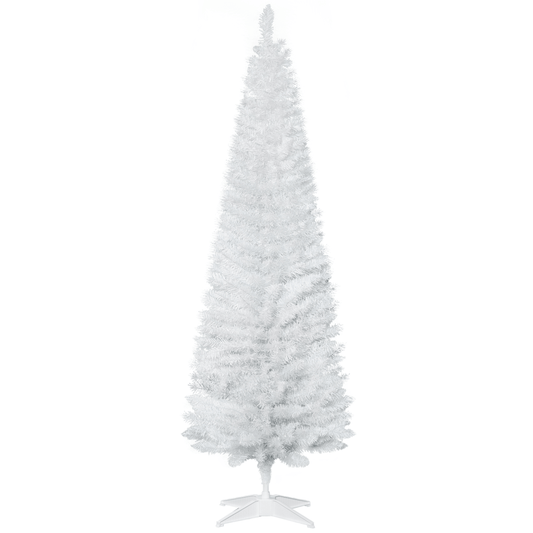 White 6ft Pencil - Slim Christmas Tree, 390 Tips, Easy Setup - plants - express.com