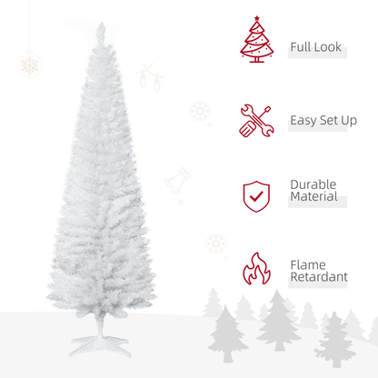 White 6ft Pencil - Slim Christmas Tree, 390 Tips, Easy Setup - plants - express.com