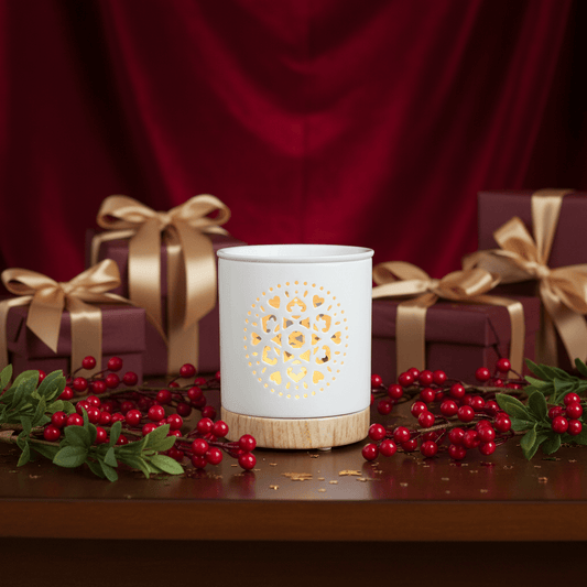White Mandala Cut Out Wax Burner - plants - express.com