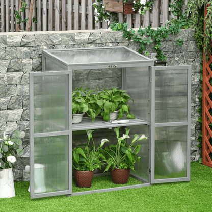 Wooden Cold Frame Greenhouse – 76 x 47 x 110cm (Grey) - plants - express.com