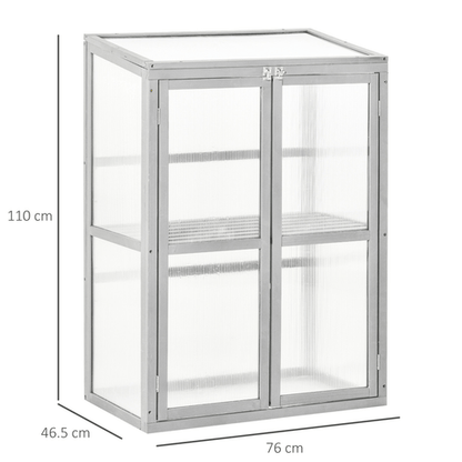 Wooden Cold Frame Greenhouse – 76 x 47 x 110cm (Grey) - plants - express.com