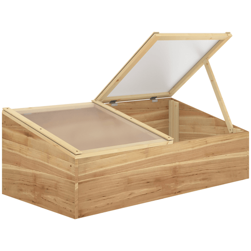 Wooden Cold Frame Greenhouse Grow House, 100 x 50 x 36 cm, Natural - plants - express.com