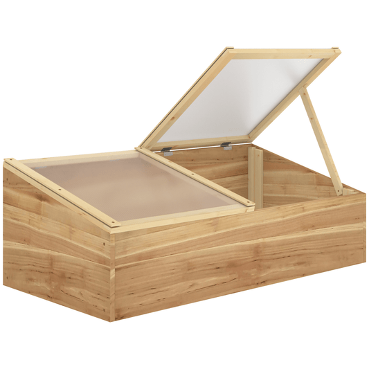 Wooden Cold Frame Greenhouse Grow House, 100 x 50 x 36 cm, Natural - plants - express.com
