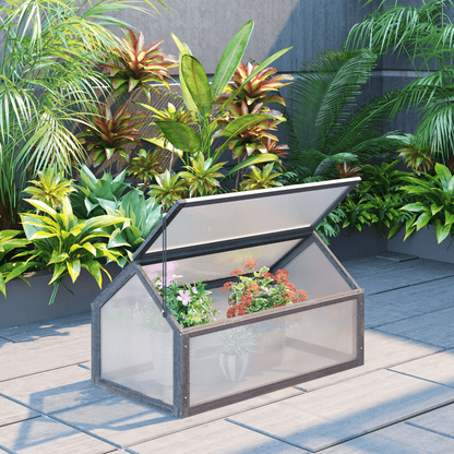 Wooden Cold Frame Greenhouse: Portable Raised Garden Planter - plants - express.com