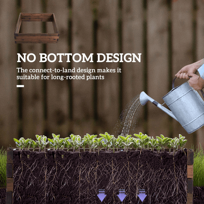 Wooden Raised Garden Bed Planter 80x80x22.5 cm - Durable Outdoor Grow Bed - plants - express.com