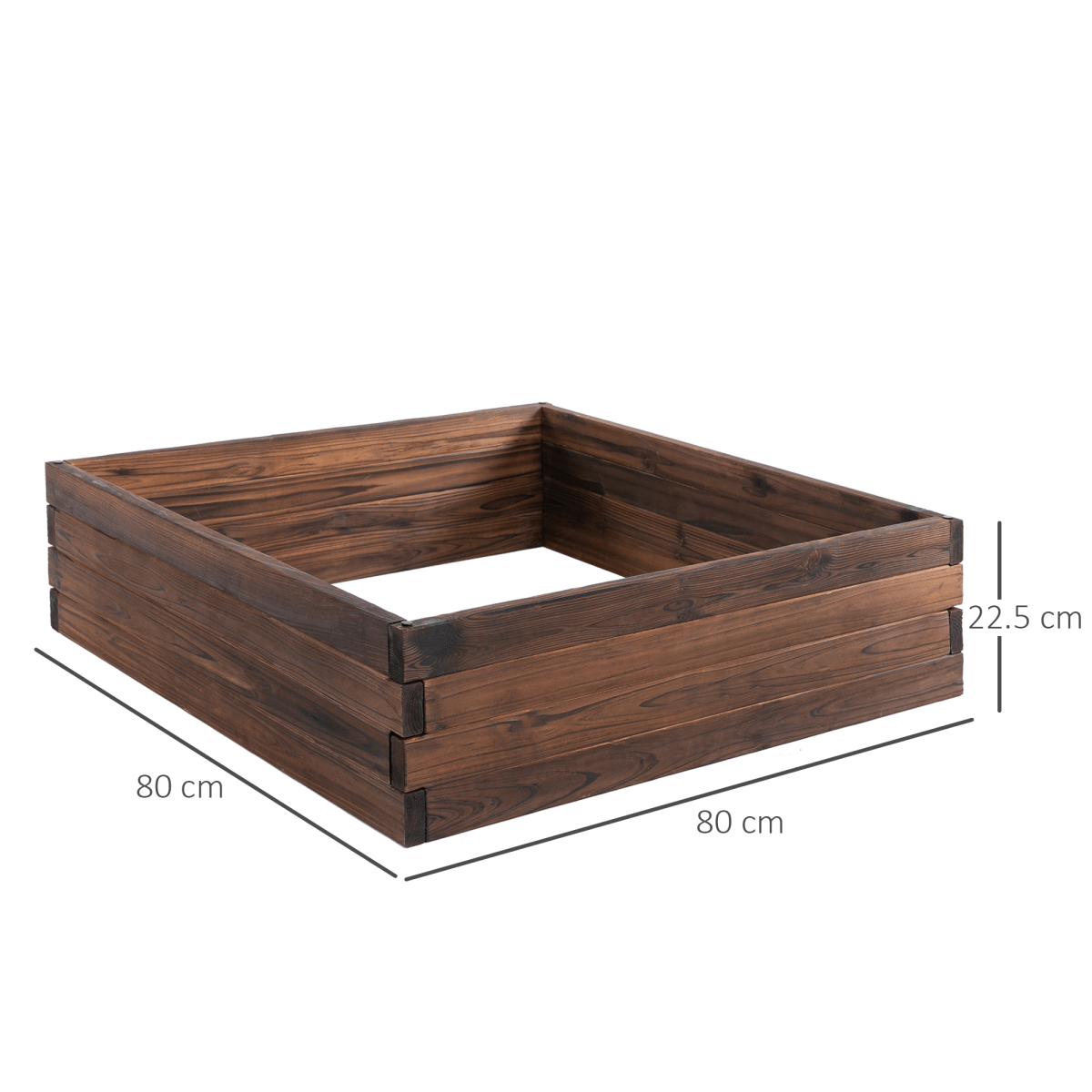 Wooden Raised Garden Bed Planter 80x80x22.5 cm - Durable Outdoor Grow Bed - plants - express.com