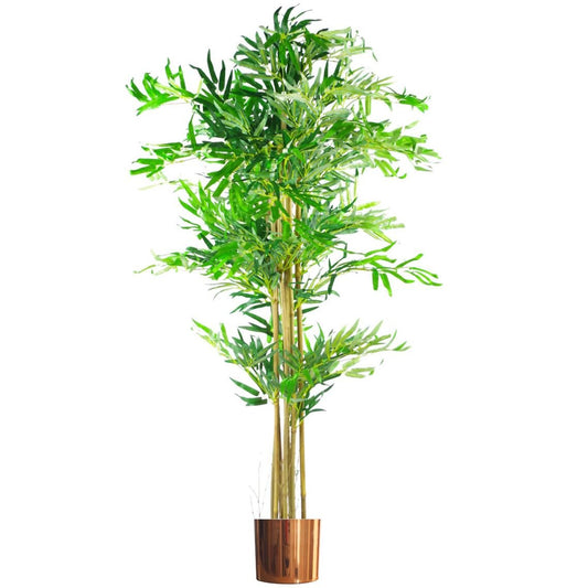 XL 150cm Realistic Artificial Bamboo Tree with Copper Metal Planter - plants - express.com
