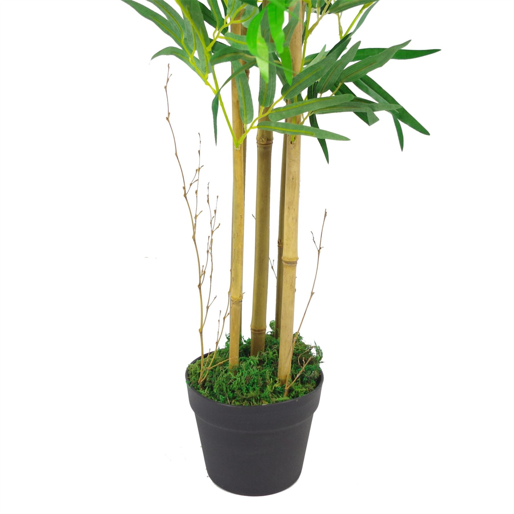 XL 150cm Realistic Artificial Bamboo Tree with Stylish Silver Metal Planter - plants - express.com
