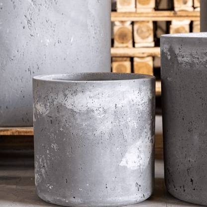 XXL Aurella Onyx Dusk Concrete Cylinder Planter - Bold, Durable, Elegant Design - plants - express.com