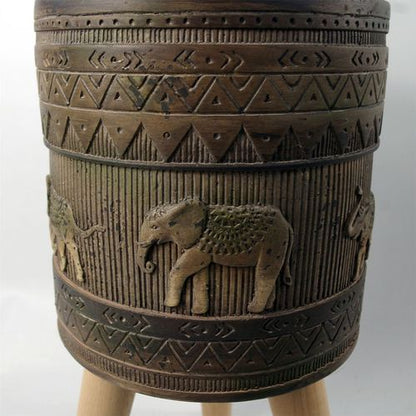 Zandi Elephant 40cm Rustic Fibreglass Composite Planter - Indoor/Outdoor Gem! - plants - express.com