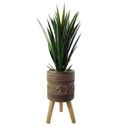Zandi Elephant 40cm Rustic Fibreglass Composite Planter - Indoor/Outdoor Gem! - plants - express.com