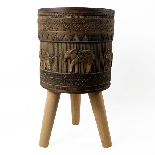 Zandi Elephant 40cm Rustic Fibreglass Composite Planter - Indoor/Outdoor Gem! - plants - express.com