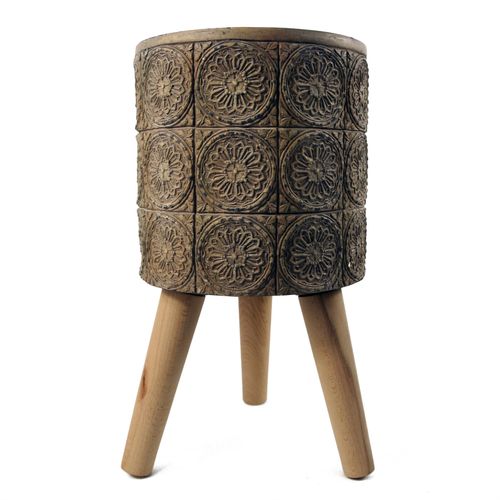 Zandi Flowers Rustic Large Planter - 40cm Fibreglass Composite Elegance - plants - express.com