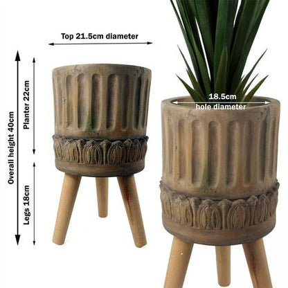 Zandi Roman 40cm Large Rustic Fiberglass Planter - Elegant Indoor & Outdoor - plants - express.com