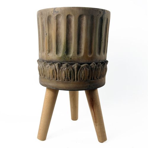 Zandi Roman 40cm Large Rustic Fiberglass Planter - Elegant Indoor & Outdoor - plants - express.com